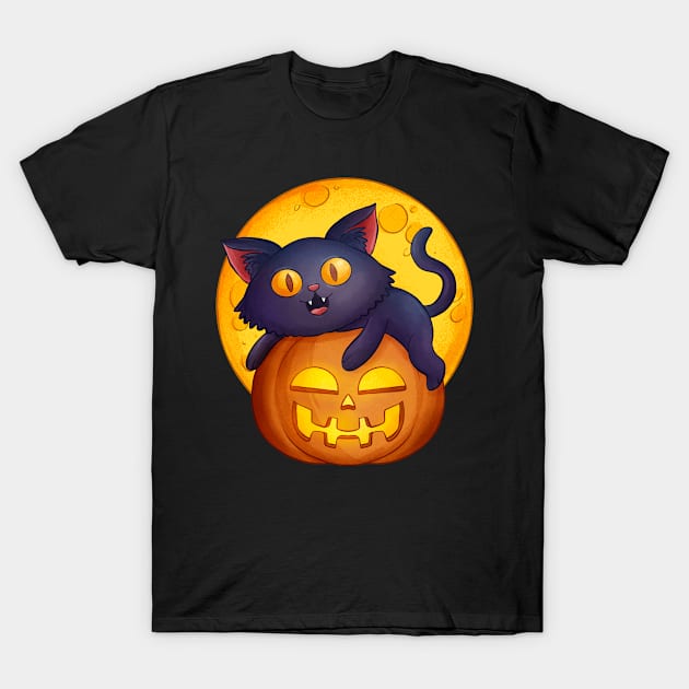 Halloween Cat pumpkin Cute halloween kitten for kids adults T-Shirt by FunnyUSATees